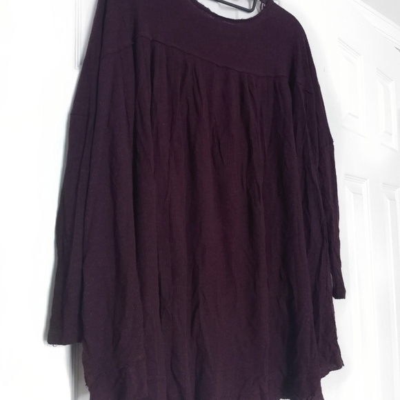 Free People Benedict Canyon purple henley long top - Picture 3 of 4